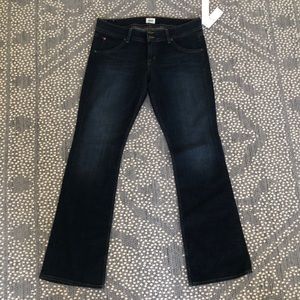Hudson dark wash cropped straight leg jeans